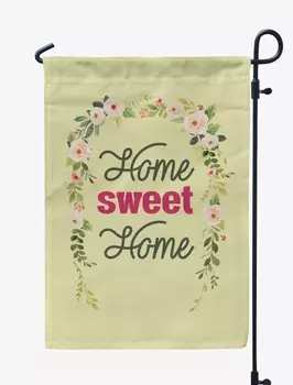 Printtoo Tan Home Sweet Home Garden Летний кемпинг Флаги для отдыхающих Двусторонний флаг кемпинга Открытый 12.5 x 18 Inches дубильная кора