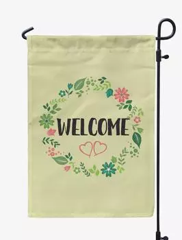 Printtoo Tan Welcome Garden Летние флаги для кемпинга для отдыхающих Двусторонний флаг для кемпинга на открытом воздухе 12.5 x 18 Inches дубильная кора