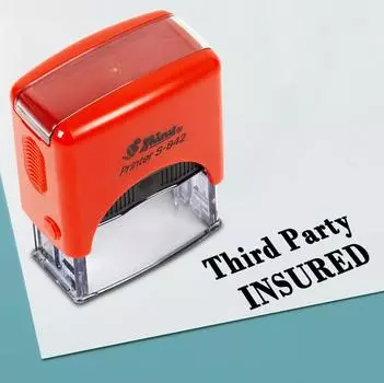 Printtoo Third Party Insured Self Inking Rubber Stamp Pre, Inked Office Stamp, Канцелярские товары для домашнего офиса, 38 x 14 мм, 38 x 14 mm чёрный