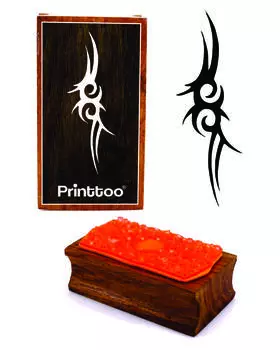 Printtoo Tribal Design Прямоугольный деревянный резиновый штамп Блок Scrap-Booking 2.5 x 0.634 Inches коричневый