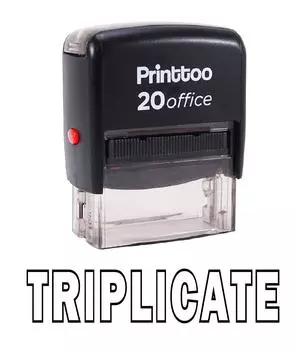 Printtoo TRIPLICATE Custom Stamp Self Inking Rubber Stamp Office 14 mm x 38 mm (Approx) чёрный