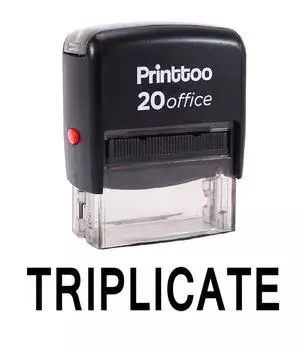 Printtoo TRIPLICATE Self Inking Rubber Stamp Office Stationary Custom 14 mm x 38 mm (Approx) чёрный
