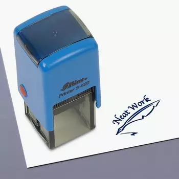 Printtoo Учителя Штамп Аккуратная Работа Самостоятельно, Обводка Резиновым Штампом Мотивация Поощрение Обзор Сообщений Оценка За Домашнее Задание Школьный Класс - 20mmx20mm чёрный