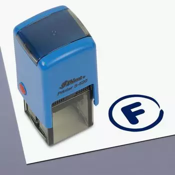 Printtoo Учителя Штамп Оценка F Самостоятельно, Красящий Резиновый Штамп Мотивация Поощрение Обзор Сообщений Оценка За Домашнее Задание Школьный Класс - 20mmx20mm чёрный