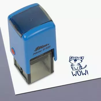 Printtoo Учителя Stamp Wow Self, Inking Rubber Stamp Мотивация Поощрение Обзор сообщений Оценка за домашнее задание Школьный класс - 20mmx20mm чёрный