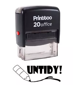 Printtoo UNTIDY Self Inking Rubber Stamp Office Stationary Custom 14 mm x 38 mm (Approx) чёрный