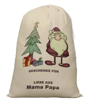 Printtoo Упаковка из 2 шт. Рождественские подарки, сумки для хранения, большой подарочный мешок Санты с завязкой для рождественской вечеринки 27x20 дюймов 27 x 20 Inches бежевый