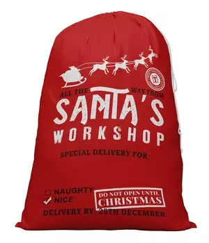 Printtoo Упаковка из 2 шт. Рождественские подарки, сумки для хранения, большой подарочный мешок Санты с завязкой для рождественской вечеринки 27x20 дюймов 27 x 20 Inches бежевый