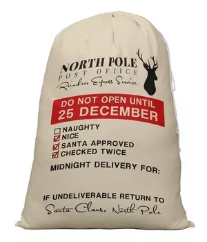 Printtoo Упаковка из 2 шт. Рождественские подарки, сумки для хранения, большой подарочный мешок Санты с завязкой для рождественской вечеринки 27x20 дюймов 27 x 20 Inches бежевый