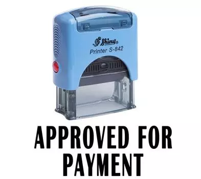 Printtoo УТВЕРЖДЕНО ДЛЯ ОПЛАТЫ Офисные канцелярские товары Блестящая печать Самоклеящаяся резина Impression Area 14 mm x 38 mm чёрный