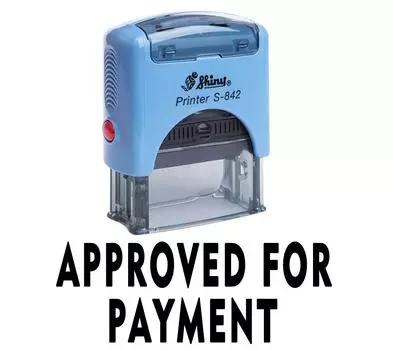 Printtoo УТВЕРЖДЕНО ДЛЯ ОПЛАТЫ Самоклеящаяся резиновая печать Канцтовары Блестящие Impression Area 14 mm x 38 mm чёрный