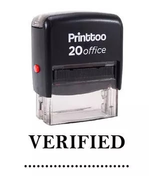 Printtoo VERIFIED Self Inking Rubber Stamp Office Stationary Custom 14 mm x 38 mm (Approx) чёрный