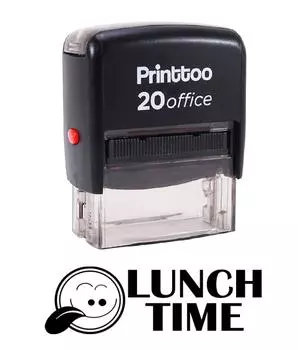 Printtoo ВРЕМЯ ОБЕДА Самостоятельная печать резиновой печатью Канцелярские товары на заказ 14 mm x 38 mm (Approx) чёрный