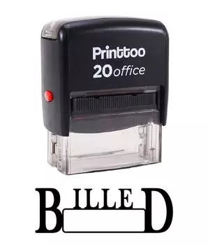 Printtoo ВЫЧИСЛЕННЫЙ Самостоятельно красящий резиновый штамп Офисный канцелярский заказ 14 mm x 38 mm (Approx) чёрный