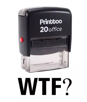 Printtoo WTF Self Inking Rubber Stamp Office Стационарный пользовательский штамп-черный 14 mm x 38 mm (Approx) красный