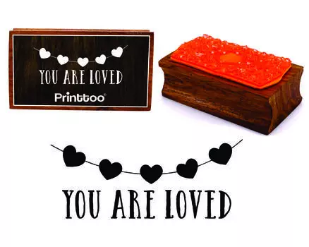 Printtoo You Are Loved Heart String Прямоугольный деревянный блок резиновых штампов 2.5 x 0.634 Inches коричневый