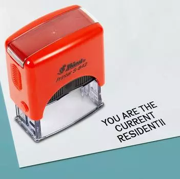 Printtoo You Are The Current Resident Self Inking Rubber Stamp Pre, Inked Office Stamp, Канцелярские товары для домашнего офиса, 38 x 14 мм, 38 x 14 mm чёрный