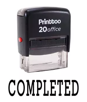 Printtoo ЗАВЕРШЕНО Самостоятельная печать резиновой печатью Офисные канцелярские товары на заказ 14 mm x 38 mm (Approx) чёрный