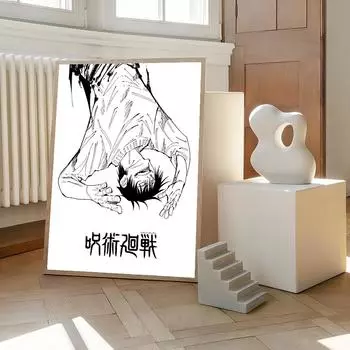 Принты Jujutsu Kaisen Постер Аниме Фигурка Итадори Юджи Годжо Сатору Фушигуро Тоджи Холст Живопись Домашний Декор Арт Постер-без рамы 21cm30cm NoFrame