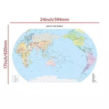 Принты карты мира Бескаркасная живопись Постер Фоновая ткань Настенные росписи для гостиной Детская 594*420mm /Canvas