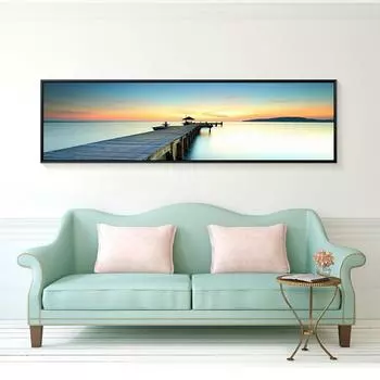 Принты в скандинавском стиле, спокойная поверхность озера, деревянный длинный мост, сцена, холст, картины, постер, модульные пейзажные фотографии, домашний декор 20*40cm