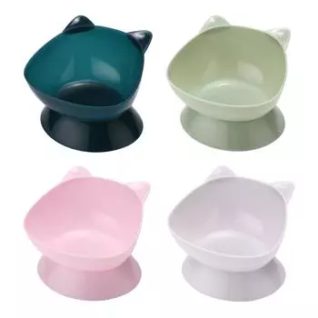 Приподнятая миска для кошек, поилка для маленьких собак, защищает позвоночник питомца, устойчивая, прочная, наклонная кормушка для домашних животных, миска для воды для котят для маленьких и средних собак белый
