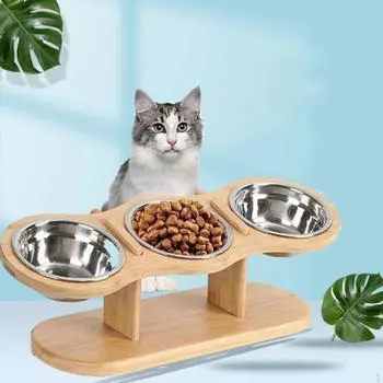 Приподнятая наклонная миска для кошек, миска для еды и воды для домашних животных, нескользящая, для использования в помещении, приподнятая миска для собак с
