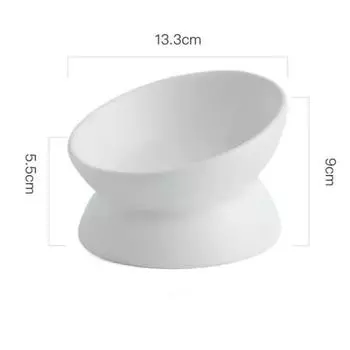 Приподнятые миски для кошек, маленькая собака, наклоненная на 15°, приподнятая тарелка для кормления, керамическая подставка, кормушка для кошек и щенков, 6 цветов белый