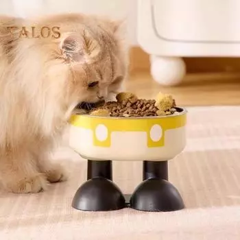 Приподнятые миски для кошек Миска для домашних животных из нержавеющей стали с нескользящим основанием Съемные миски для домашних животных для еды и воды Широкая неглубокая миска для кошек зелёный