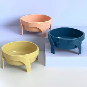 Приподнятые миски для кошек Приподнятое блюдо Миска для кормления домашних животных шириной 5,5 дюйма с подставкой для кошек и щенков Безопасный материал Легко чистить жёлтый