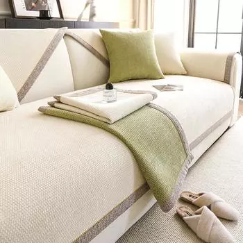 Приятная для кожи диванная подушка из синели, универсальные нескользящие подушки для сидений Four Seasons, кожаный чехол для дивана, полностью покрытая тканью 70*70cm