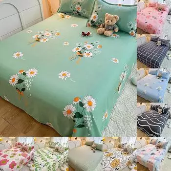 Приятная для кожи плоская простыня, покрывало с цветочным принтом, простыни для девочек, мальчиков, студентов, постельное белье, чехол для матраса, коврик 120X210cm Only a sheet