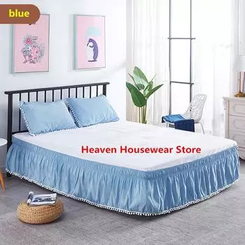 Приятно удивленная бахрома с тремя тканевыми сторонами, оборками и оборками, юбка-кровать с широкими прочными эластичными ремнями — отличные подарки! Twin 100x200x40cm