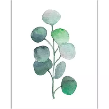 Природа, цветочные растения, зеленые маленькие ботанические принты, настенное искусство, винтажный принт, выглядящий плакат (8X10 дюймов, без рамки) 6pcs