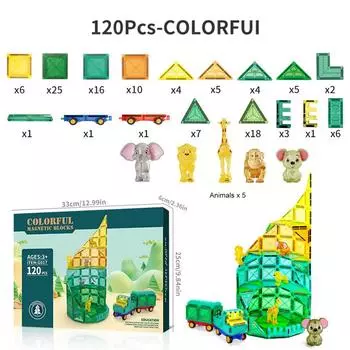 Природа Лес, Магнитная головоломка с натуральным цветом, 3D-игрушка с изображением животных, цветная магнитная пленка для окон, детский сад, подарок на день рождения для детей, практические навыки, 1 коробка One Size зелёный