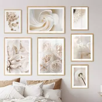 Природа розы пион цветок одуванчик персиковый цвет плакаты и принты настенная живопись на холсте современная гостиная украшение дома A4 21X30cm No Framed