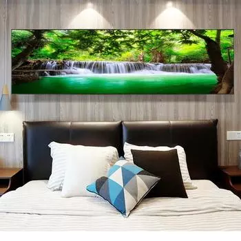 Природа зеленый водопад озеро картина на холсте настенные художественные постеры и принты пейзажная настенная живопись для украшения гостиной 20*40cm