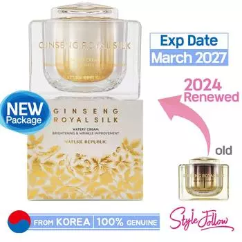 [ПРИРОДНАЯ РЕСПУБЛИКА] Женьшень Royal Silk Watery Cream 60 г 1pc + Sample Gifts