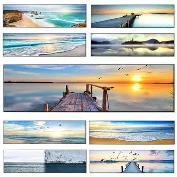 Природный пейзаж, холст, картина, пляж, закат, мост, постеры и принты, настенные художественные картины для гостиной, домашний декор, без рамки 20cm40cm NoFrame