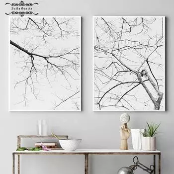 Природный пейзаж, холст, картина, ветка дерева, постер, минималистский настенный художественный принт, осенние картины для современного дома, украшение Cuadros 21*30cm