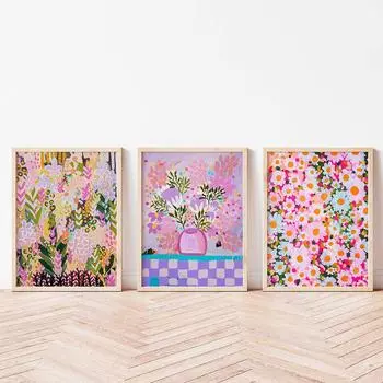 Природный пейзаж, холст, живопись, австралийские красочные полевые цветы, лилии, настенный художественный постер, скандинавский принт, креативные фотографии, домашний декор 21*30cm