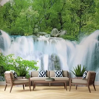 Природный пейзаж обои водопад лес фреска обои спальня гостиная съемный настенный декор декор 200 cm(W) x 140 cm(H)