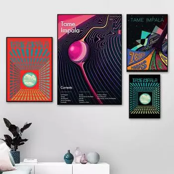 Прирученная Импала, холст, картина, настенное искусство, концерт, музыкальная рок-группа, постеры и принты, настенные панно из Флитвуда для гостиной, домашний декор 21cm30cm NoFrame