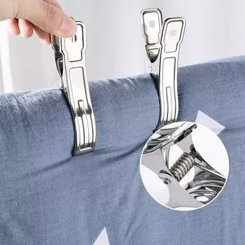 Прищепки из нержавеющей стали. Прочные зажимы для полотенец. Металлические прищепки с прочной пружиной. Многоцелевые нескользящие зажимы для сушки белья для домашнего использования, путешествий.