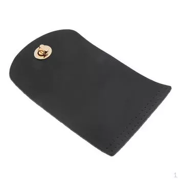 Пришить сумку с кожаной застежкой, пряжкой и застежкой для сумки - черный, как описано