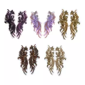 Пришивные бисерные нашивки Удобные аксессуары для одежды Очаровательные украшения Отделка Аппликации Дети Взрослые Женщины Мужчины жёлтый