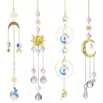 Prismas Sun Catchers Moon Wind Chime Садовые принадлежности Rainbow Catcher Outdoor Style C