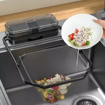 Присоска для мойки, сито, полка для слива, присоска, складная конструкция для хранения, кухонный очиститель с сетчатыми мешками, сито для слива мойки 100pcs