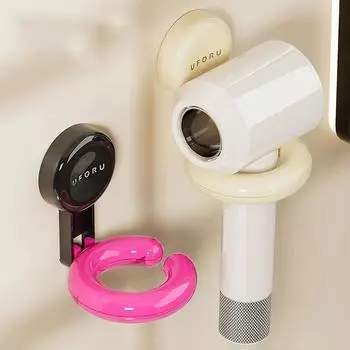 Присоска кронштейн для хранения фена без продавливания прочная несущая стойка для ванной и туалета для хранения фена домашний декор чёрный