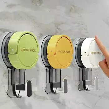 Присоска Крючок Мощный Вакуумный Крючок Без Пробойника Вешалка Для Полотенец Кухня Ванная Комната Стена Ванной Бесшовный Подвижный зелёный